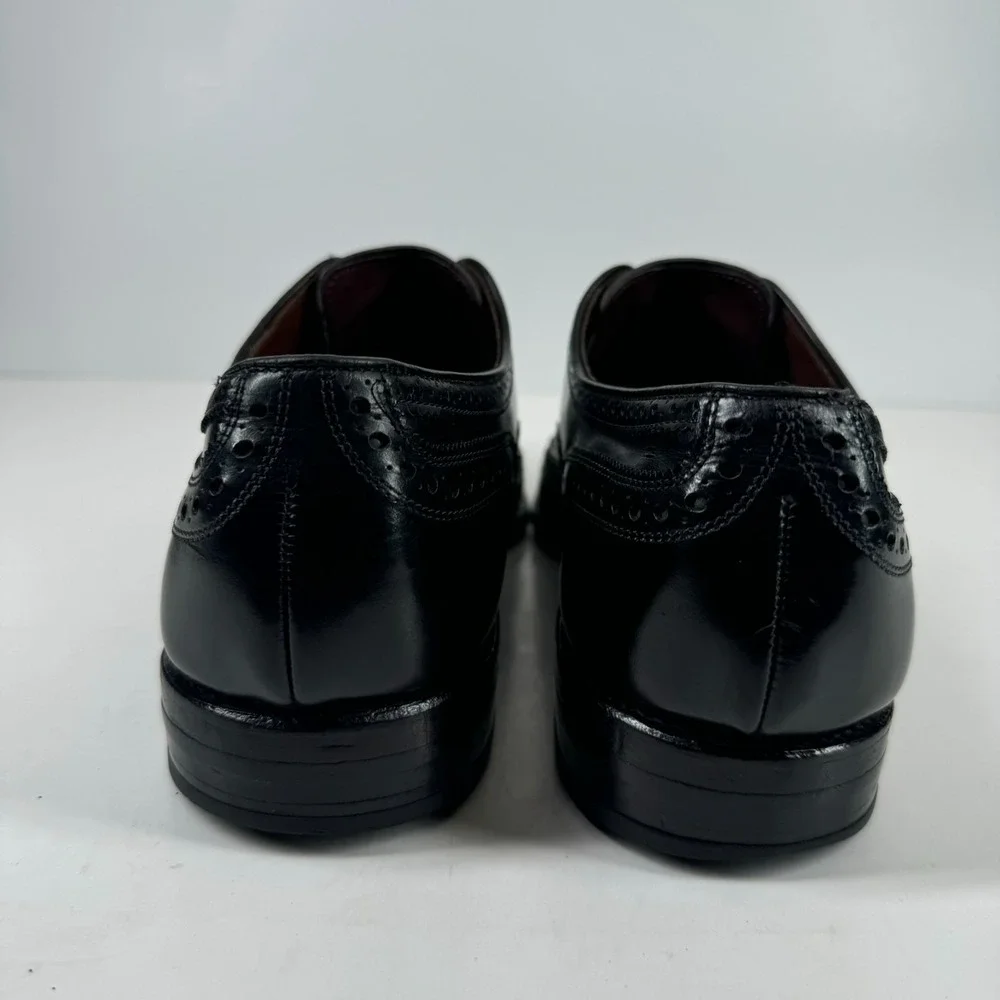 Allen Edmonds McAllister Men's 9.5C Black Leather Wingtip Oxford Dress Shoe 6215